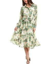 Gracia - Floral Print Waist Bow Pleated Midi Dress - Lyst
