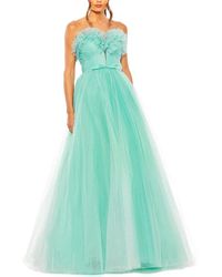 Mac Duggal - Strapless Glitter Tulle Gown - Lyst