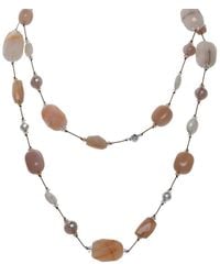 Margo Morrison - Peach/ Coated Moonstone, Agate, Pyrite Necklace - Lyst