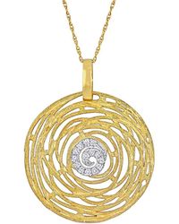 Rina Limor - 14k 0.15 Ct. Tw. Diamond Disc Pendant Necklace - Lyst