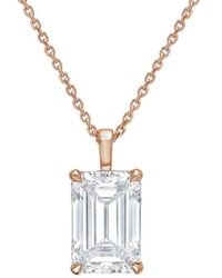 Diana M. Jewels - Diana M. 14K Rose 15.00 Ct. Tw. Lab-Grown Diamond Solitaire Pendant - Lyst
