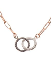 Meshmerise - 18k Vermeil 0.20 Ct. Tw. Diamond Double Ring Necklace - Lyst