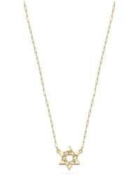 Ember Fine Jewelry - 14K 0.06 Ct. Tw. Diamond Star Of David Paperclip Chain Necklace - Lyst