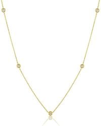MaxColor - 10K 0.28 Ct. Tw. Lab-Grown Diamond 5 Station Necklace - Lyst