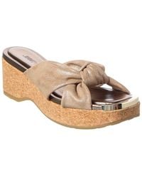 Jimmy Choo - Avenue 50 Leather Wedge Sandal - Lyst