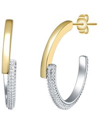 Genevive Jewelry - Rachel Glauber Plated Hoop Earrings - Lyst