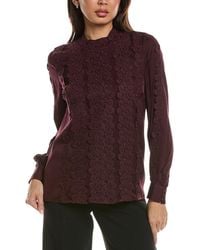 Tahari - The Indie Lace Silk-Blend Blouse - Lyst