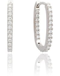 Suzy Levian CZ Jewelry - Suzy Levian Cz Hoop Earrings - Lyst