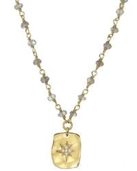 Rachel Reinhardt Jewelry - 14k Over Silver Labradorite Cz Wire Wrap Necklace - Lyst