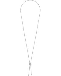 Sterling Forever Rhodium Plated Cz Slider Bolo 30in Necklace - Multicolour