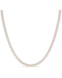 Lab Grown Diamonds - 14K Rose 7.00 Ct. Tw. Lab-Grown Diamond Necklace - Lyst