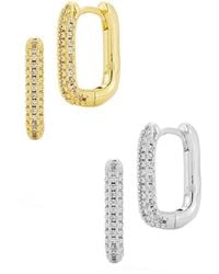 Glaze Jewelry - 18k Plated Cz Earrings - Lyst