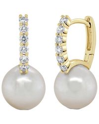 Sabrina Designs - 14k 0.32 Ct. Tw. Diamond Pearl Earrings - Lyst