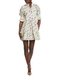 English Factory - Smocked Puff Sleeves Mini Dress - Lyst