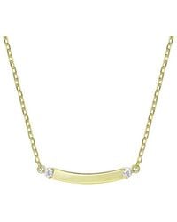 Rachel Glauber - 14k Plated Cz Bar Necklace - Lyst