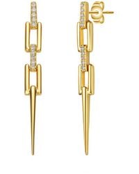 Genevive Jewelry - 14k Over Silver Cz Drop Earrings - Lyst