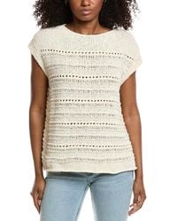 Lafayette 148 New York - Bateau Neck Open Stitch Pullover Sweater - Lyst
