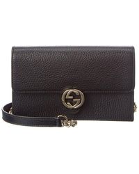 Gucci - Interlocking G Leather Wallet On Chain - Lyst