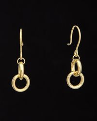Italian Gold - 14k Double Circles Dangle Earrings - Lyst