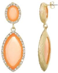 Adornia - Plated Peach Crystal Statement Earrings - Lyst