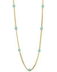 Savvy Cie - 18K Plated Station Necklace - Lyst