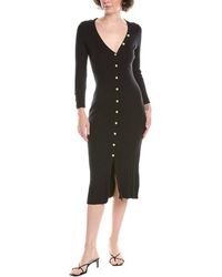 L'Agence - Kyra Button Duster Silk-Blend Dress - Lyst