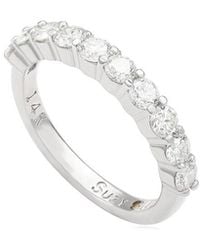 Suzy Levian - 14k 1.00 Ct. Tw. Diamond Half-eternity Ring - Lyst