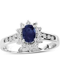 LEVARON - 14K 0.75 Ct. Tw. Diamond & Sapphire Ring - Lyst