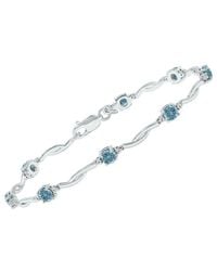 Gemstones - 1.52 Ct. Tw. Diamond & Aquamarine Bracelet - Lyst
