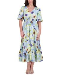 Kensie - Printed Chiffon Midi Dress - Lyst