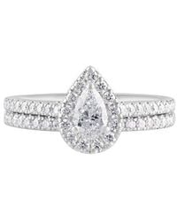 Lab Grown Diamonds - 14K 1.00 Ct. Tw. Lab Grown Diamond Halo Ring - Lyst