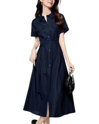 ONEBUYE - Linen-Blend Dress - Lyst