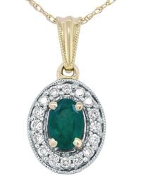 Haus of Brilliance - Colorful Gemstones 14K 0.72 Ct. Tw. Diamond & Emerald Pendant Necklace - Lyst