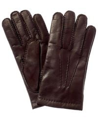 Portolano Cashmere-lined Leather Gloves - Brown