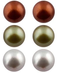 Splendid - Silver 8-9mm Freshwater Pearl Set Of 3 Studs - Lyst