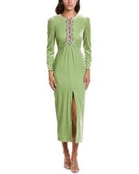 Saloni - Jinx Stretch Velvet Silk-Blend Midi Dress - Lyst