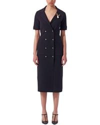 Carolina Herrera - Double-Breasted Knit Wool-Blend Sheath Dress - Lyst