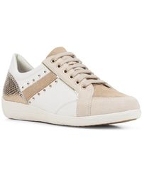 Geox Myria Leather Trainer - Natural