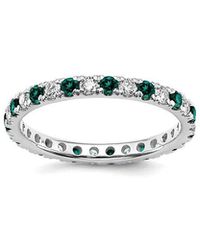 Lab Grown Gemstones - 14K 1.20 Ct. Tw. Lab-Grown Diamond & Lab-Grown Alexandrite Eternity Ring - Lyst