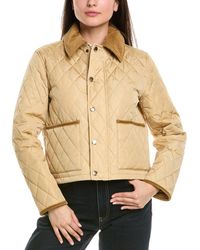 Burberry - Quilted Crop Jacket - Lyst