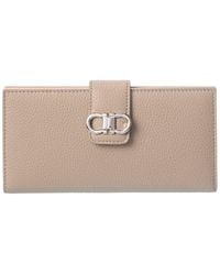 Ferragamo - Double Gancini Leather Wallet - Lyst