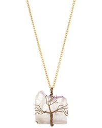 Eye Candy LA - Agate Tree Of Life Drop Necklace - Lyst