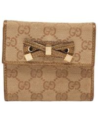 Gucci - Canvas & Leather Princy Trifold Wallet (Authentic Pre-Owned) - Lyst