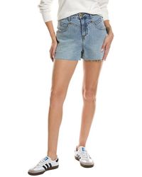 Avec Les Filles - Distressed Denim Short - Lyst