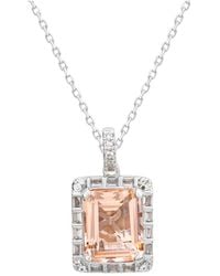 Suzy Levian CZ Jewelry - Suzy Levian Silver Cz Unique Halo Pendant - Lyst