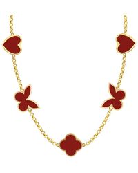 Gabi Rielle - 14K Over Carnelian Stackable Necklace - Lyst
