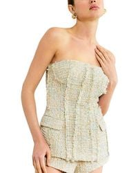 Line & Dot - Clover Strapless Wool-Blend Top - Lyst