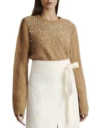 Tanya Taylor - Lexia Embellished Alpaca-Blend Sweater - Lyst