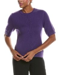 St. John - Cable Cashmere-Blend Sweater - Lyst