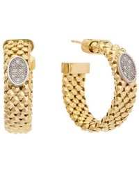 Meshmerise - 18k Over Silver 0.12 Ct. Tw. Diamond Earrings - Lyst